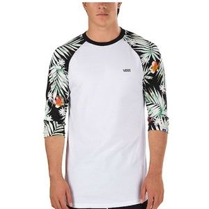 Vans White & Floral Mid-length Sleeve T-shirt